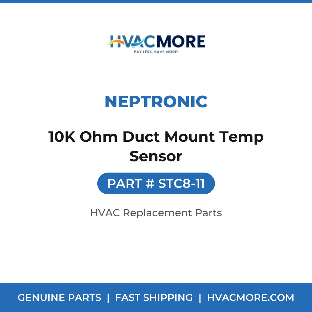 Neptronic 10K Ohm Duct Mount Temp Sensor STC8-11