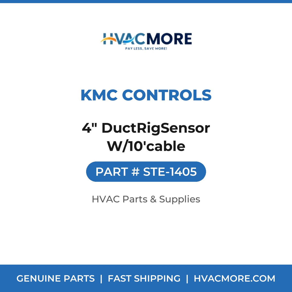 KMC Controls 4" DuctRigSensor W/10'cable STE-1405