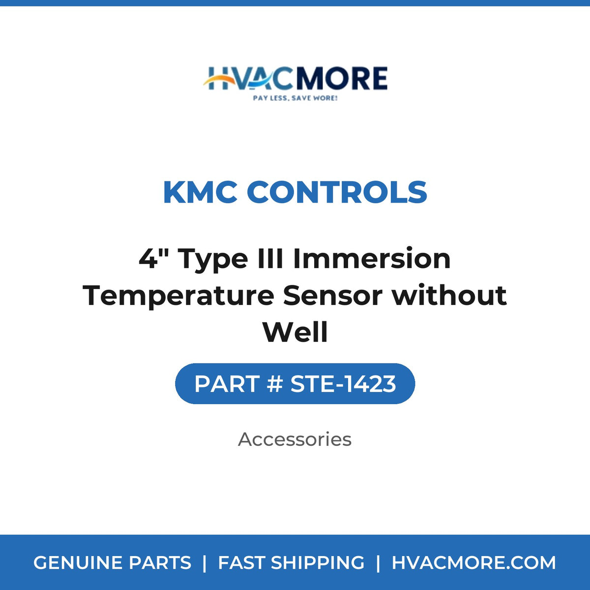 KMC Controls 4" Type III Immersion Temperature Sensor without Well STE-1423