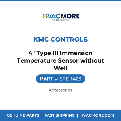 KMC Controls 4" Type III Immersion Temperature Sensor without Well STE-1423