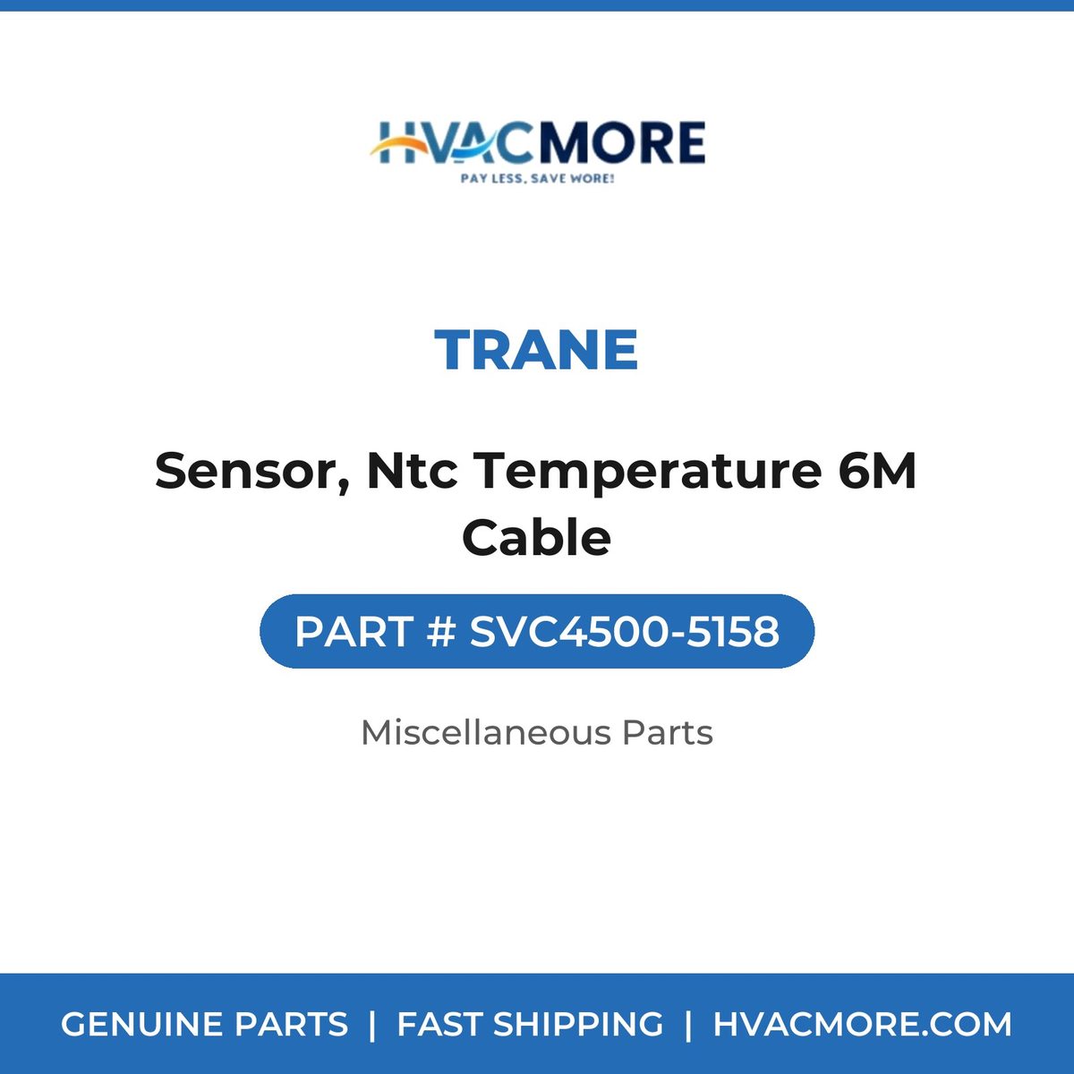 Trane Sensor, Ntc Temperature 6M Cable SVC4500-5158