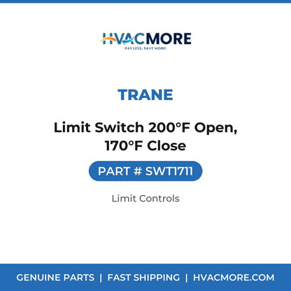 Trane Limit Switch 200°F Open, 170°F Close SWT1711