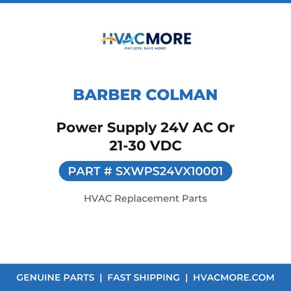 Barber Colman Power Supply 24V AC Or 21-30 VDC SXWPS24VX10001
