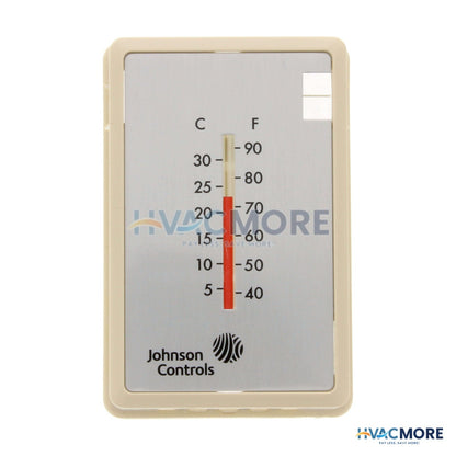 Johnson Controls Beige Thermostat Cover W/ Thermometer (Vertical Mount) T-4000-2146