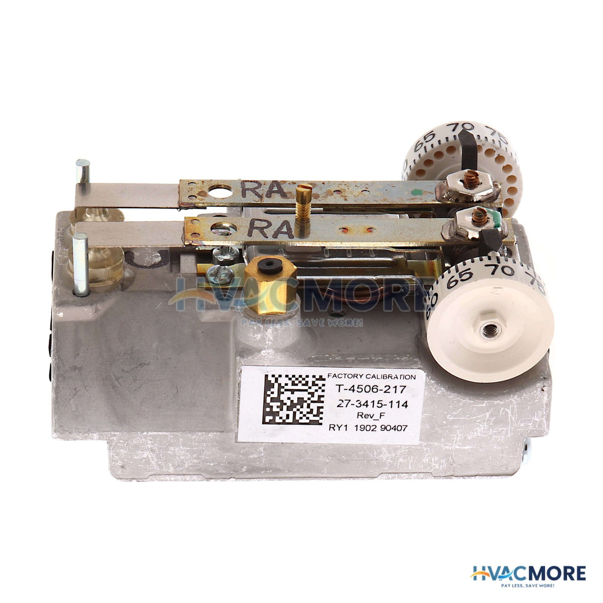 Johnson Controls Reverse Acting Dual Temperature Horizontal Pneumatic Thermostat W/o Indexing Switch T-4506-217