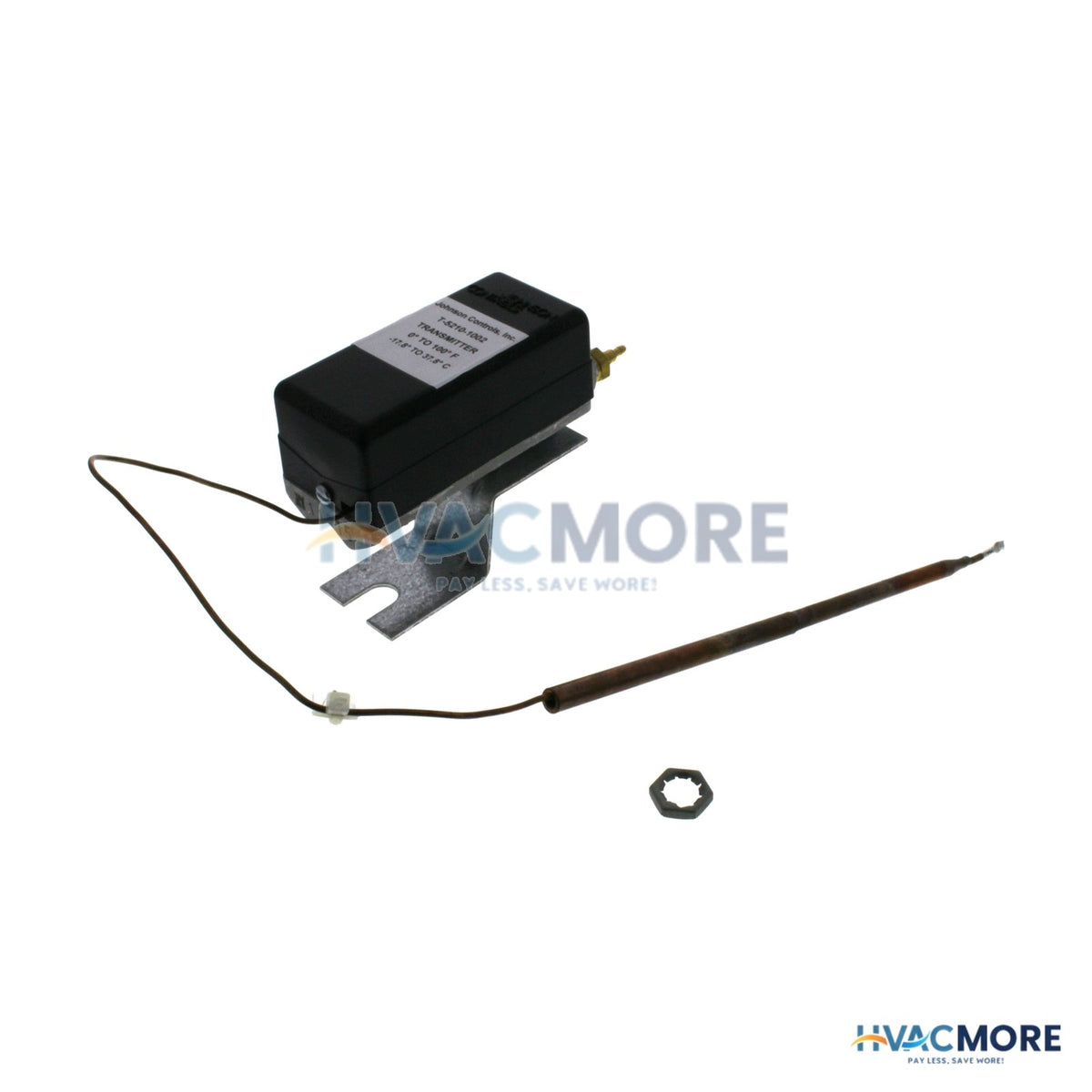 Johnson Controls T-5210 Pneumatic Temp. Transmitter W/ 4' Copper Cap. (0 to 100°F) T-5210-1114