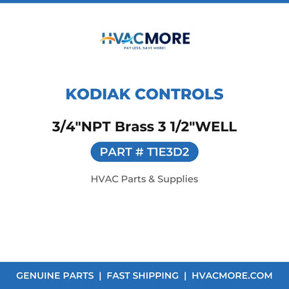 Kodiak Controls 3/4"NPT Brass 3 1/2"WELL T1E3D2