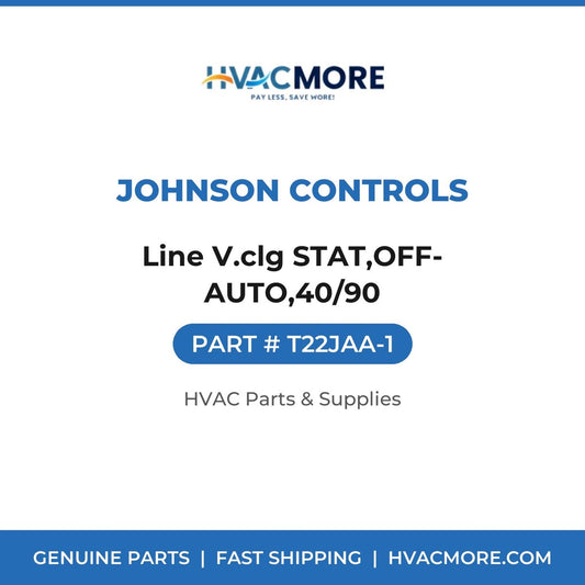 Johnson Controls Line V.clg STAT,OFF-AUTO,40/90 T22JAA-1