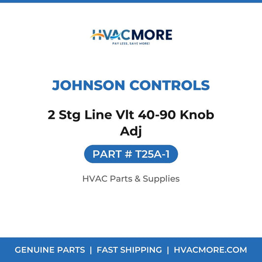 Johnson Controls 2 Stg Line Vlt 40-90 Knob Adj T25A-1