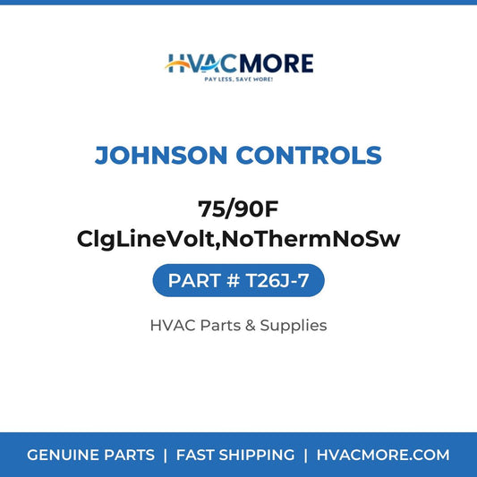 Johnson Controls 75/90F ClgLineVolt,NoThermNoSw T26J-7