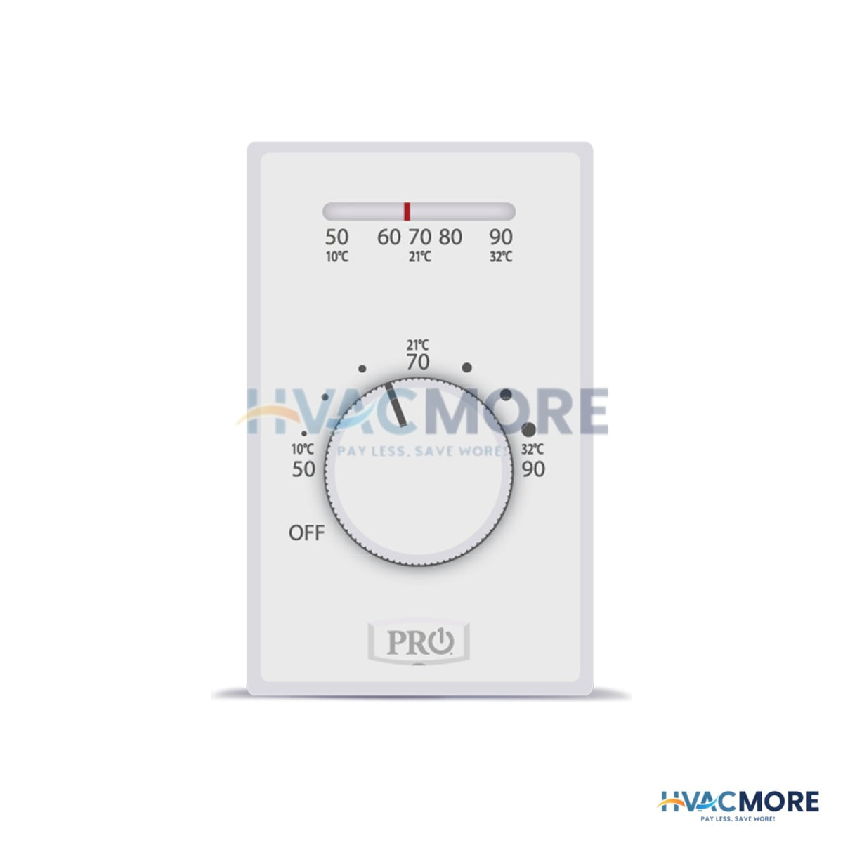 Rheem Mechanical Non-Programmable Thermostat - Heat Only - 4-WIRE Electric Heat (Pack of 10) T501ML4