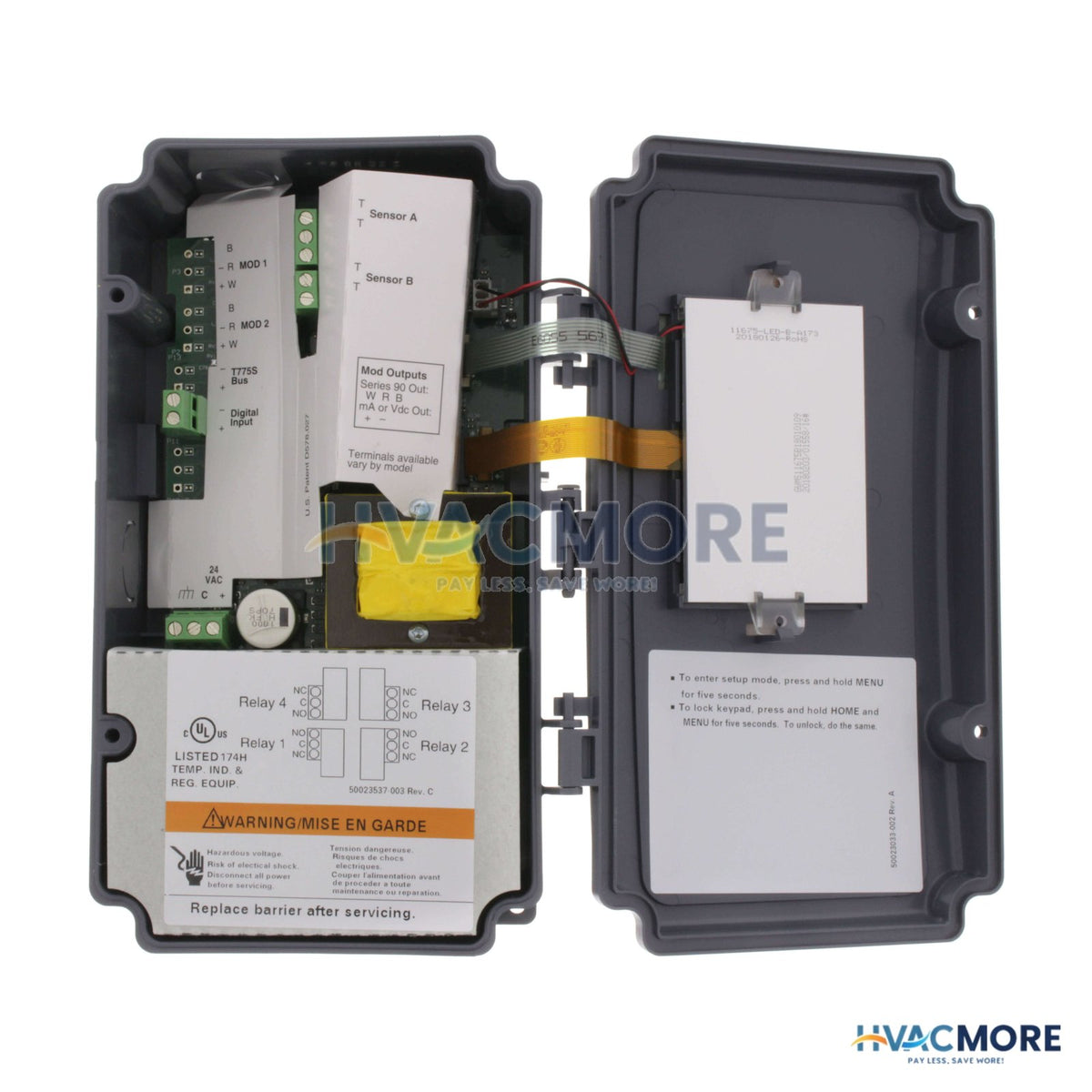 Honeywell Temperature Control 2 Inputs, 4 SPDT Relays 1 Sensor T775B2040