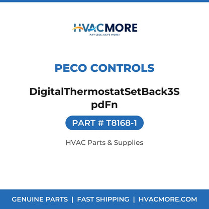 Peco Controls DigitalThermostatSetBack3SpdFn T8168-1