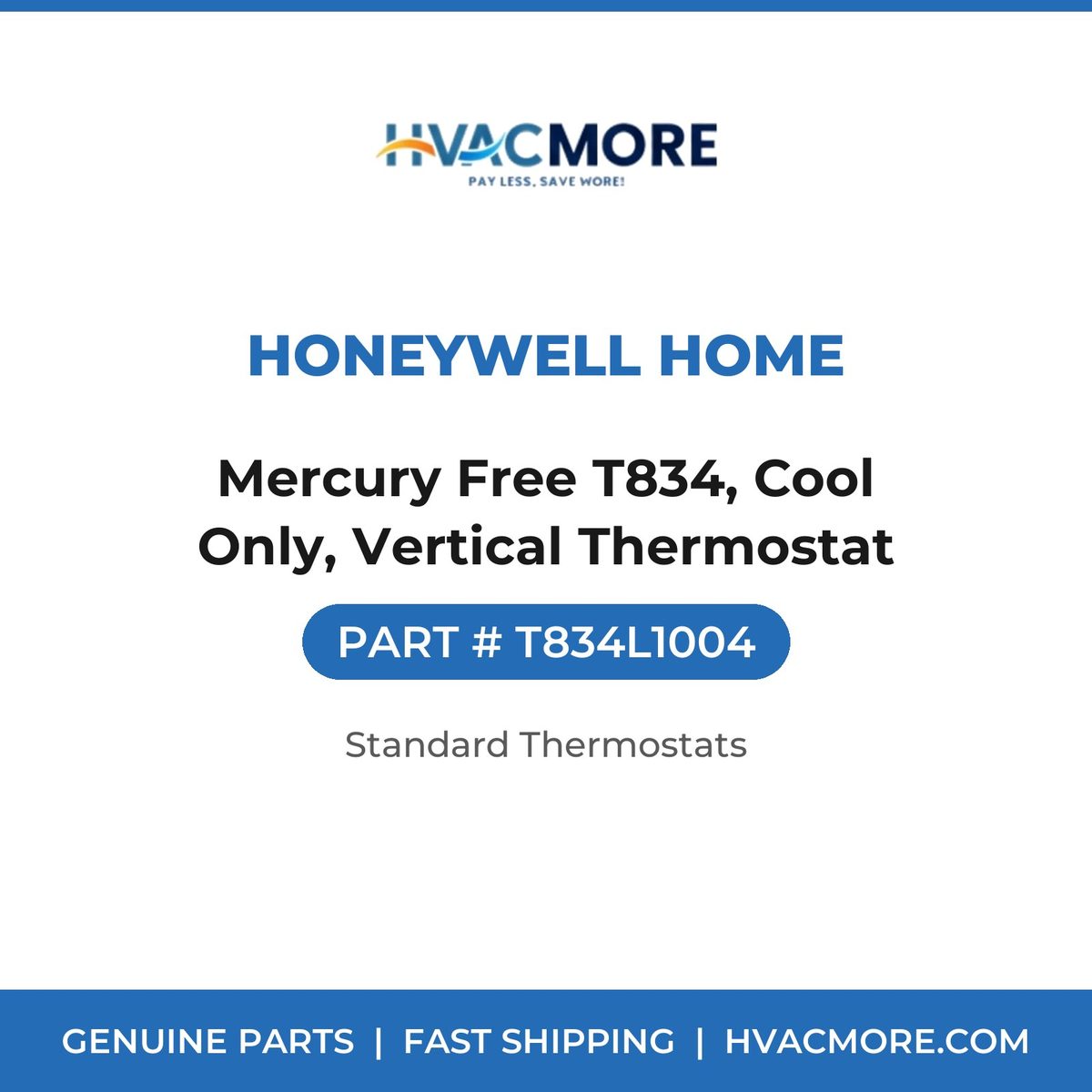 Honeywell Home Mercury Free T834, Cool Only, Vertical Thermostat T834L1004
