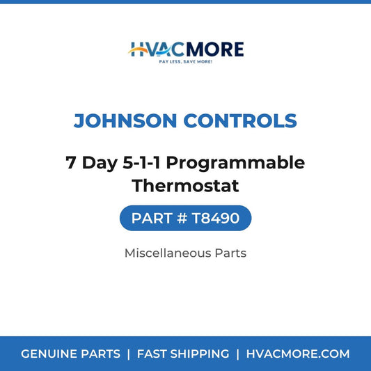 Johnson Controls 7 Day 5-1-1 Programmable Thermostat T8490