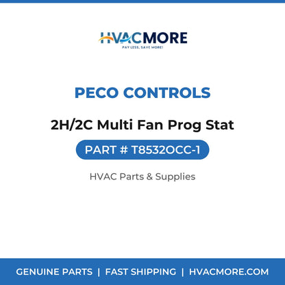 Peco Controls 2H/2C Multi Fan Prog Stat T8532OCC-1