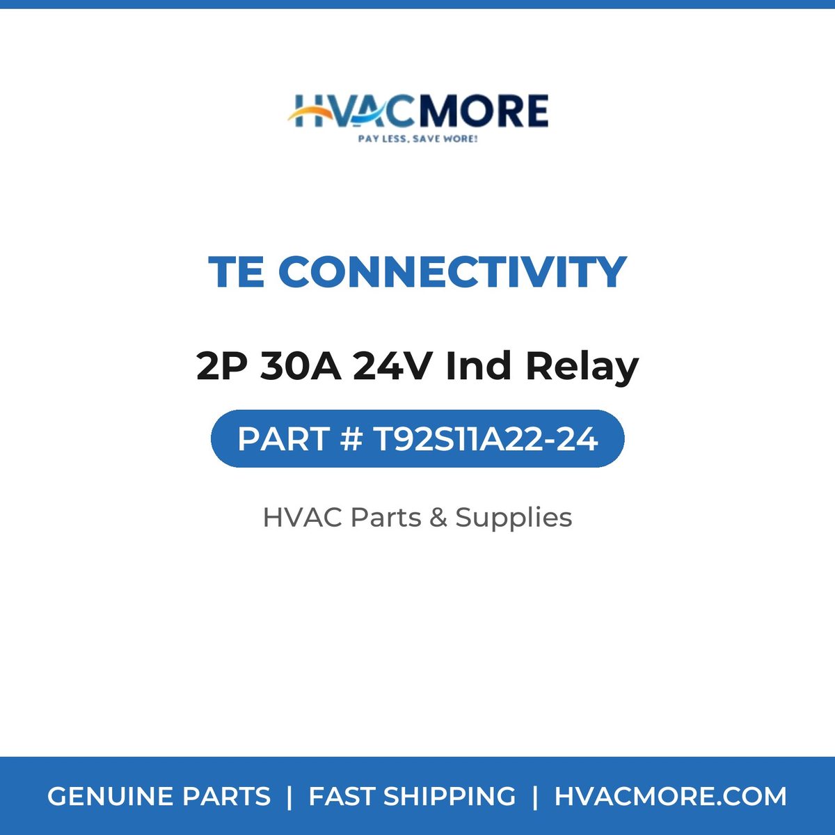 TE Connectivity 2P 30A 24V Ind Relay T92S11A22-24