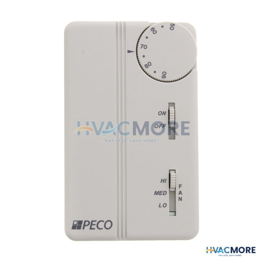 Peco Controls Heating or Cooling Thermostat W/ 3-SPEED Fan Control TA155-017