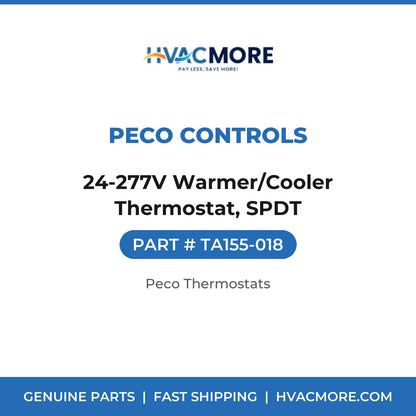 Peco Controls 24-277V Warmer/Cooler Thermostat, SPDT TA155-018