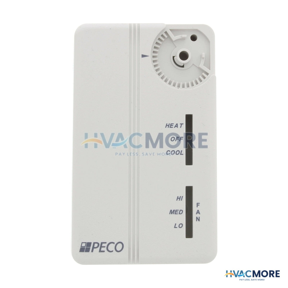 Peco Controls 3 Spd Fan Coil Cool/Heat/Off Prog. Tstat W/ Terminal Block (White) TA155-047