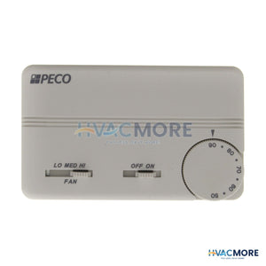 Peco Controls 3 Speed Fan Coil On/Off Prog. Tstat W/ Terminal Block & 2 Covers (White) TB155-048