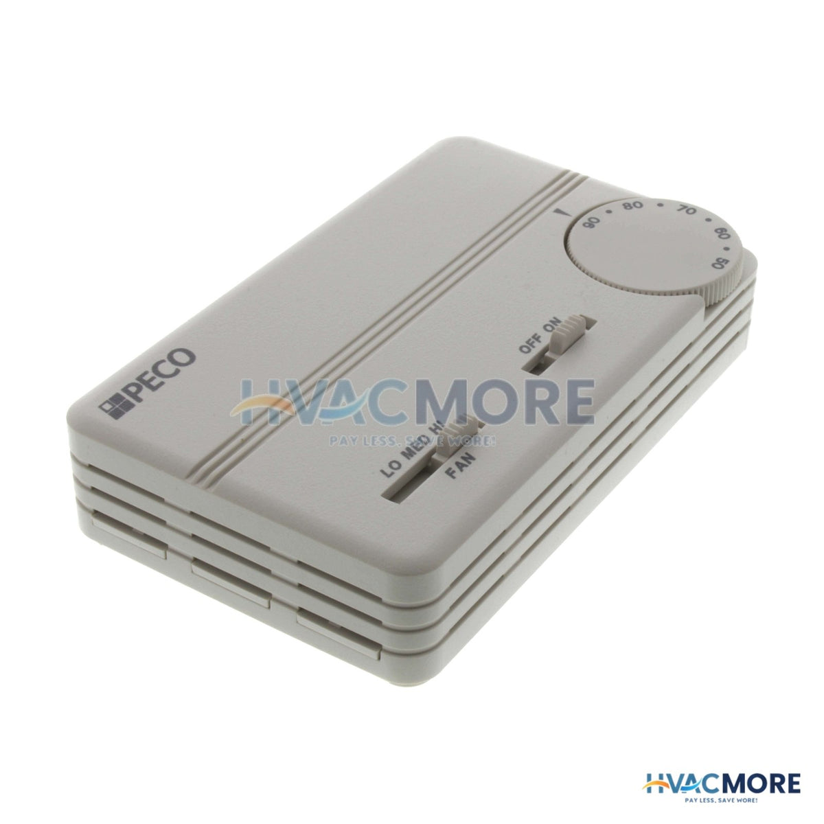 Peco Controls 3 Speed Fan Coil On/Off Prog. Tstat W/ Terminal Block & 2 Covers (White) TB155-048