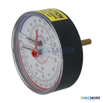 Resideo 1/4" NPT, 3-1/8" Face, Temperature & Pressure Gauge (Tridicator) TD-090