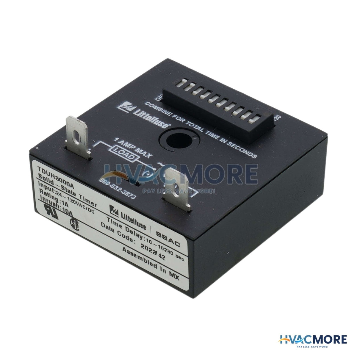 Littelfuse 10 to 10230 sec. Solid State Delay-on-Make Time Delay (24-120V) TDUH3000A