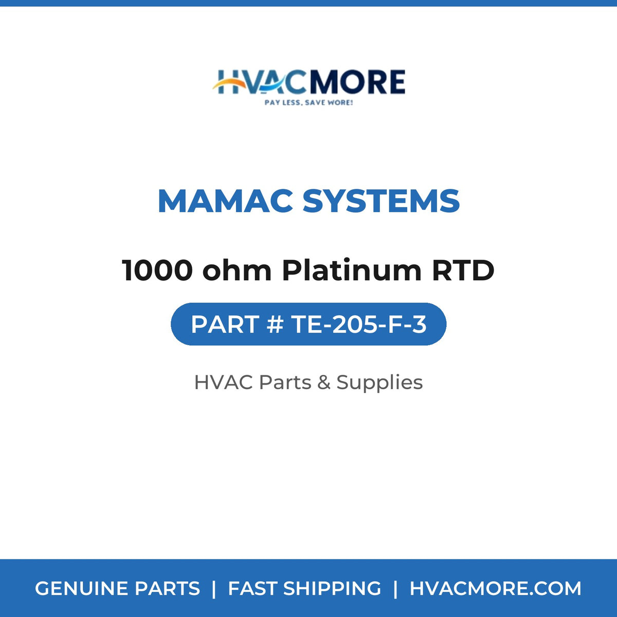MAMAC Systems 1000 ohm Platinum RTD TE-205-F-3