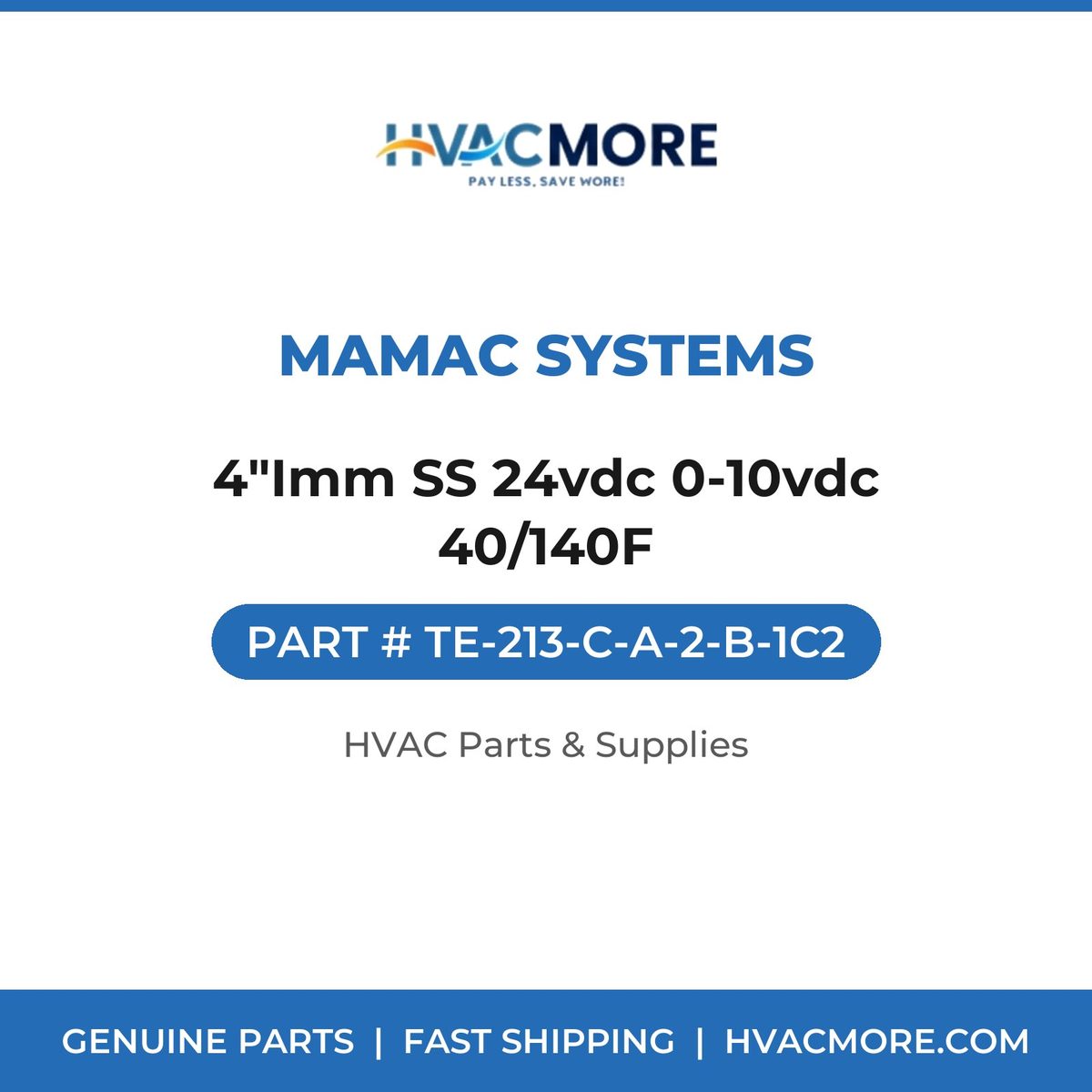 MAMAC Systems 4"Imm SS 24vdc 0-10vdc 40/140F TE-213-C-A-2-B-1C2