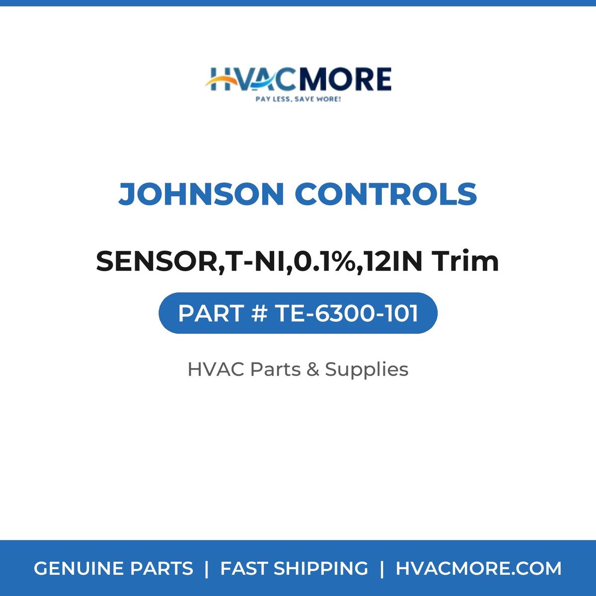 Johnson Controls SENSOR,T-NI,0.1%,12IN Trim TE-6300-101