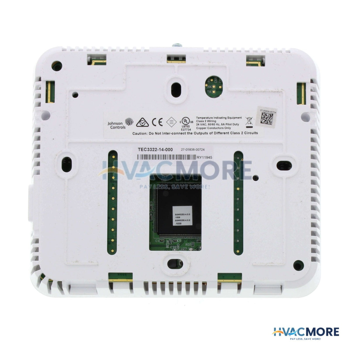 Johnson Controls TEC3000 Stand-alone Thermostat Controller (White) TEC3322-14-000