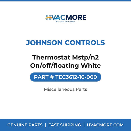 Johnson Controls Thermostat Mstp/n2 On/off/floating White TEC3612-16-000