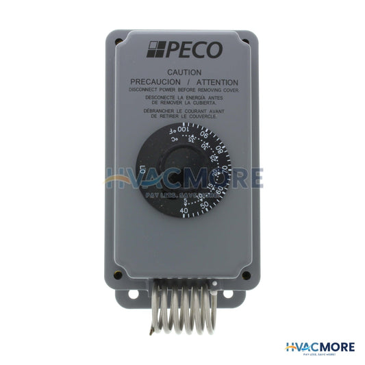 Peco Controls Line Volt Mechanical Thermostat W/ SS Bulb (40°F - 100°F) TH109-009