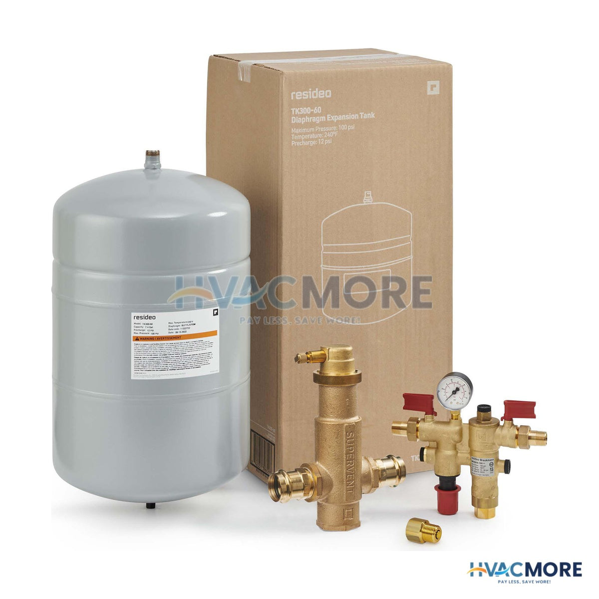Resideo TK60 Boiler Trim Kit W/ 1-1/2" IPS Air Elim. & Double-Check Backflow Preventer TK60PV150PNKP