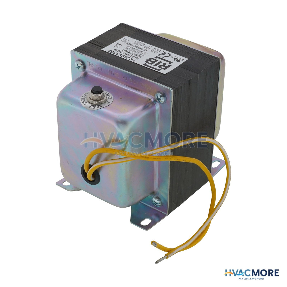 Functional Devices Transformer, 300VA, 480/240/208/120 to 24 VAC, Circuit Breaker, Foot Mount, Dual Openings TR300VA002
