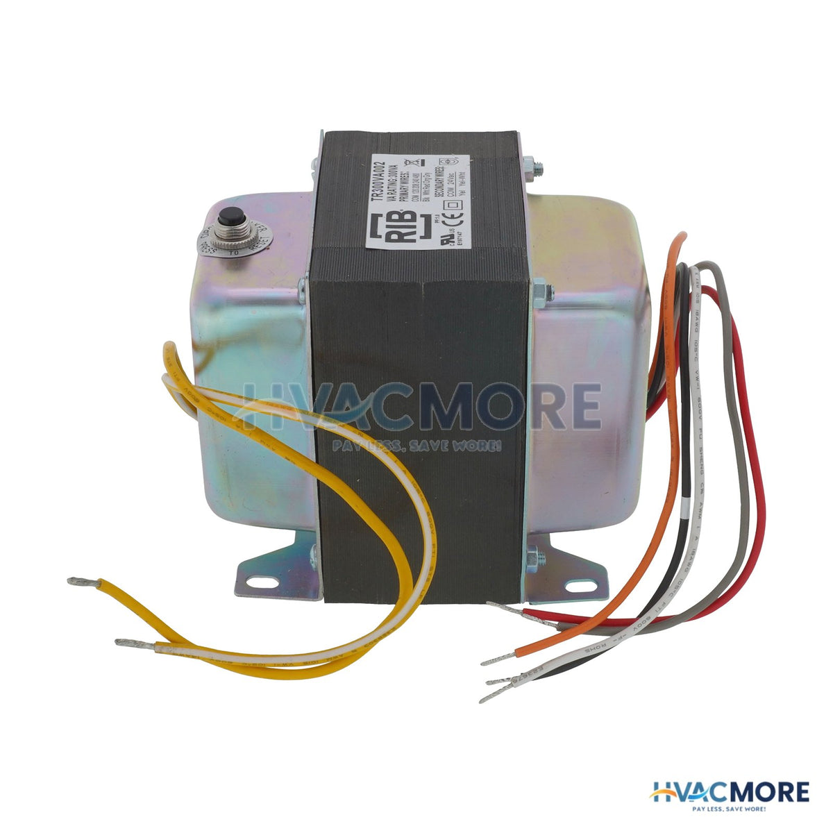 Functional Devices Transformer, 300VA, 480/240/208/120 to 24 VAC, Circuit Breaker, Foot Mount, Dual Openings TR300VA002