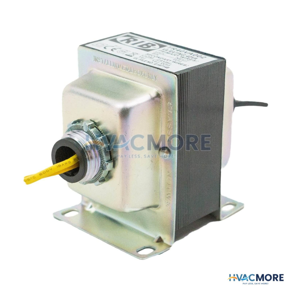 Functional Devices Transformer, 40 VA, 120 to 24 VAC, Foot and Dual Threaded Hub Mount TR40VA002