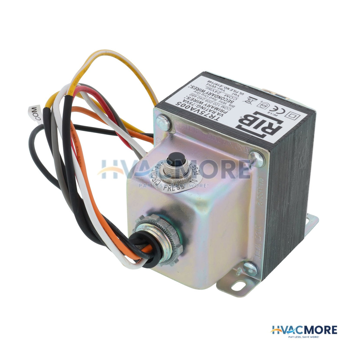 Functional Devices Transformer, Single Hub, Foot Mount, 75VA 480/240/208/120-24 VAC TR75VA005