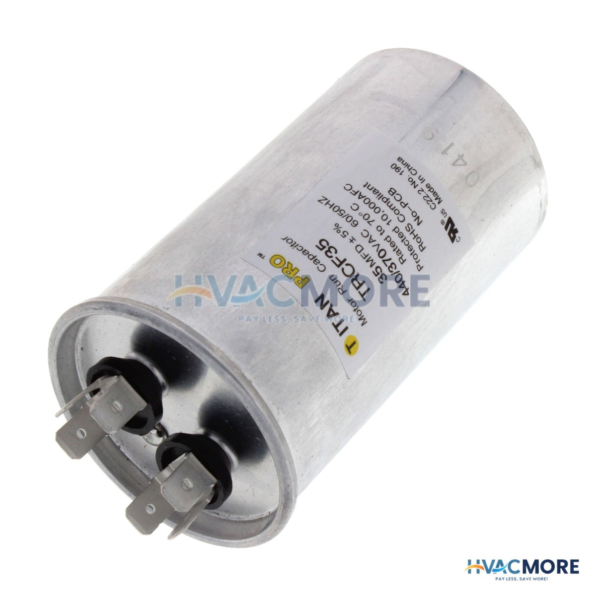 Titan Pro 35 MFD Round Motor Run Capacitor (440/370V) TRCF35