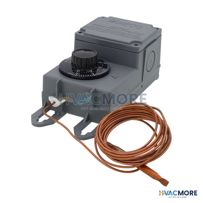 Peco Controls Line Volt Mechanical Tstat W/ 8' Copper Remote Bulb (-30°F - 100°F) TRF115-007