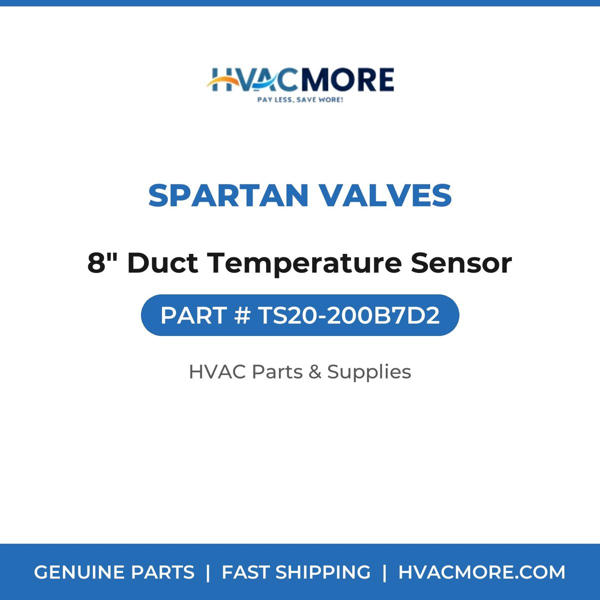 Spartan Valves 8" Duct Temperature Sensor TS20-200B7D2