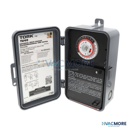 Tork Universal Multi-Voltage 24 Hour Mechanical Time Switch TU40