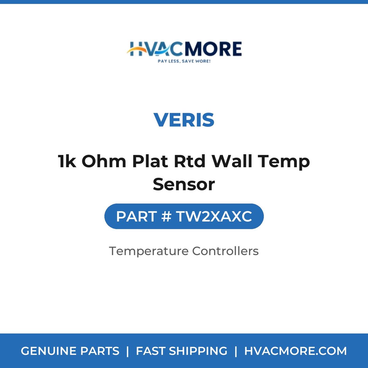 Veris 1k Ohm Plat Rtd Wall Temp Sensor TW2XAXC