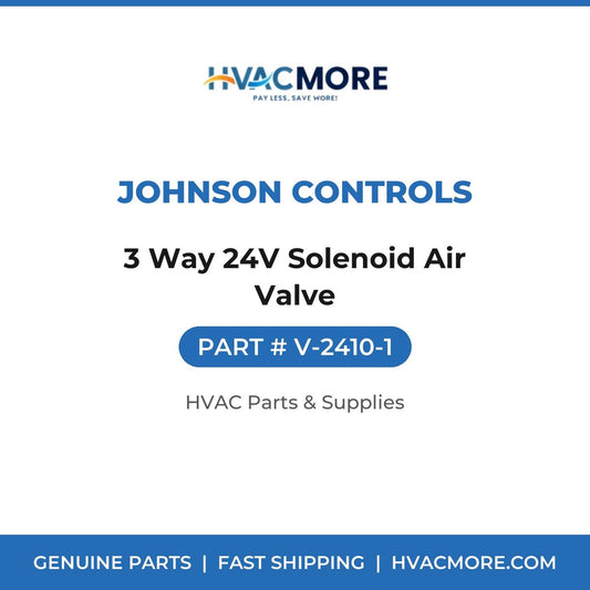 Johnson Controls 3 Way 24V Solenoid Air Valve V-2410-1
