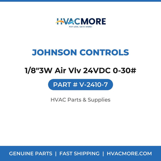 Johnson Controls 1/8"3W Air Vlv 24VDC 0-30# V-2410-7