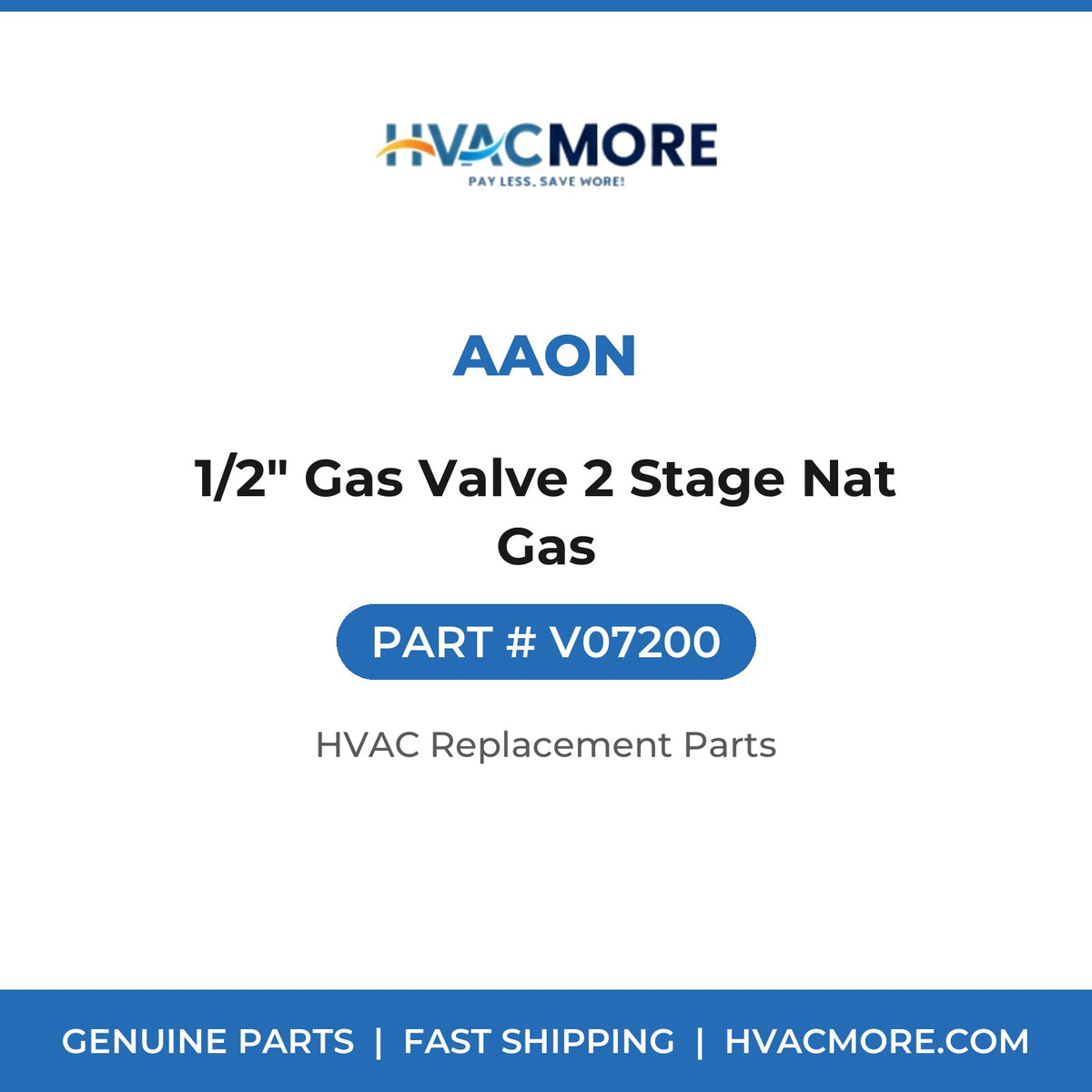AAON 1/2" Gas Valve 2 Stage Nat Gas V07200