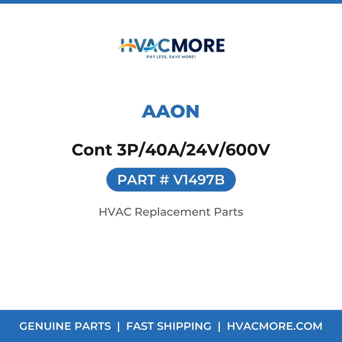 AAON Cont 3P/40A/24V/600V V1497B