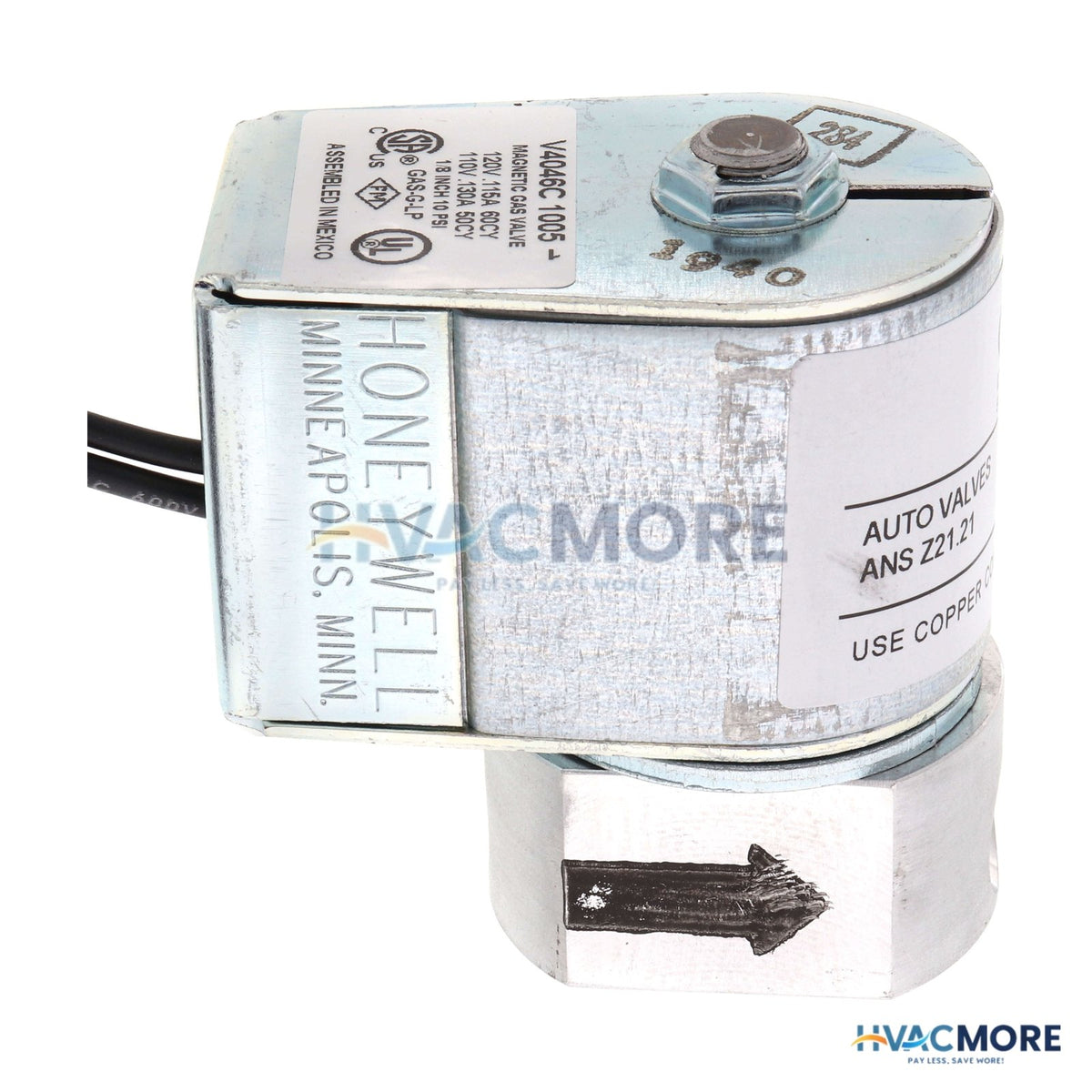 Honeywell 1/8" NPT Solenoid Pilot Gas Valve V4046C1005