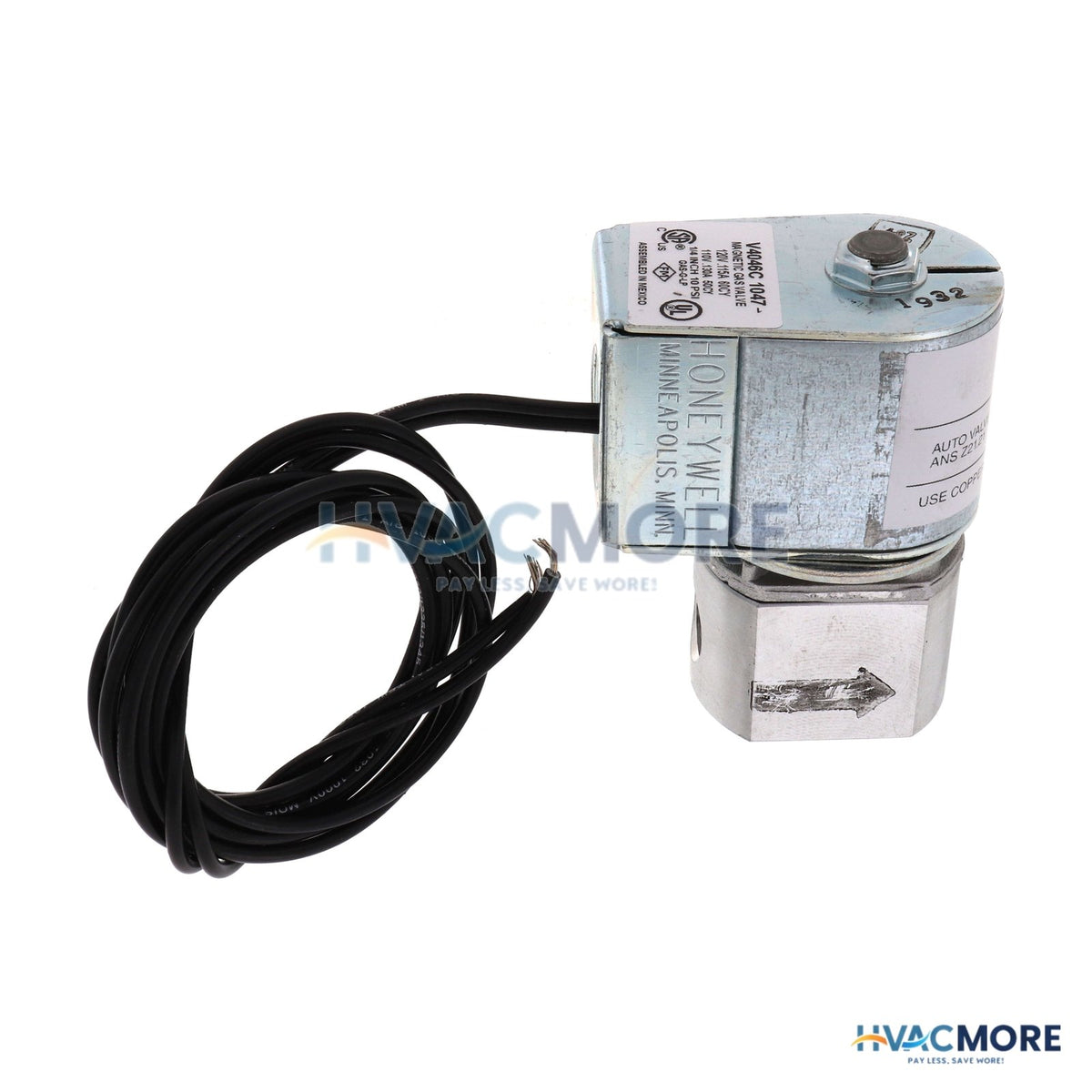 Honeywell 1/4" NPT Solenoid Pilot Gas Valve V4046C1047